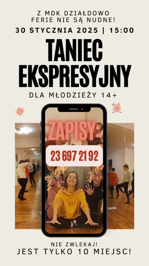 ferie w działdowie taniec ekspresyjny aska lewalska mdk działdowo